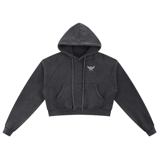 Snow Washed Cropped Hoodie