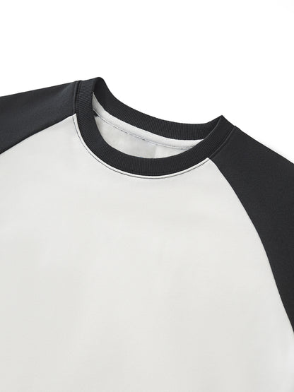 Raw-Hem Color-Block RELENTLESS Crop Sweatshirt