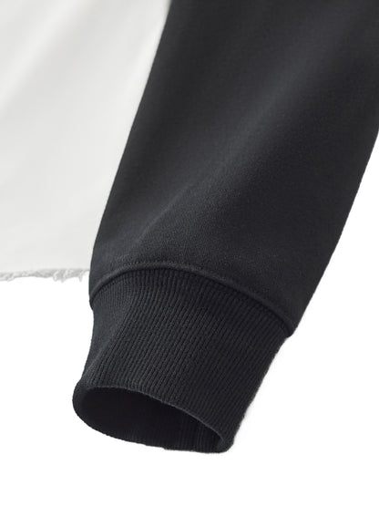 Raw-Hem Color-Block RELENTLESS Crop Sweatshirt